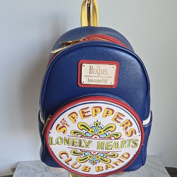 Loungefly New The Beatles SGT Peppers Lonely Hearts Club Band Fan Mini Backpack - Picture 4 of 12